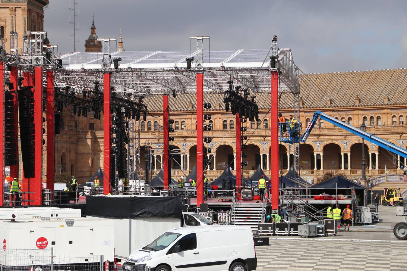 Los preparativos para el concierto de Green Day en Sevilla