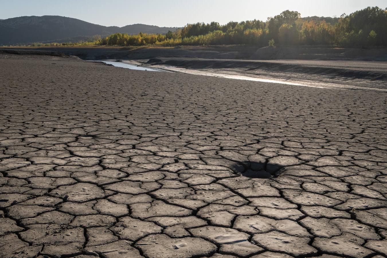 Los embalses al pie del Pirineo aragonés están prácticamente vacíos.Tras meses sin lluvias y una intensa campaña de riegos, los ecosistemas fluviales de la zona están en peligro. 