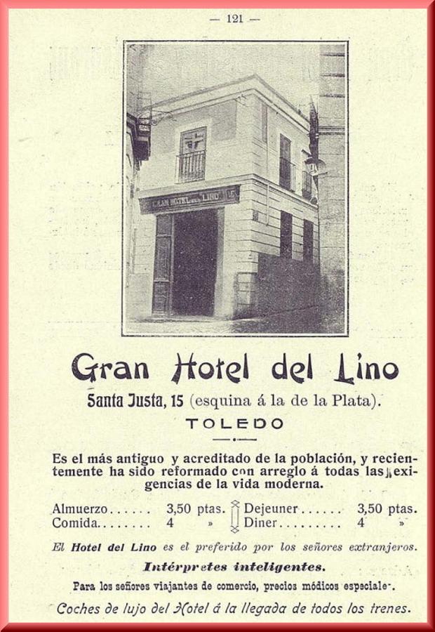 Publicidad del Hotel del Lino en las Guías Arco (1905) con el aspecto de la remodelación iniciada a finales del XIX. 