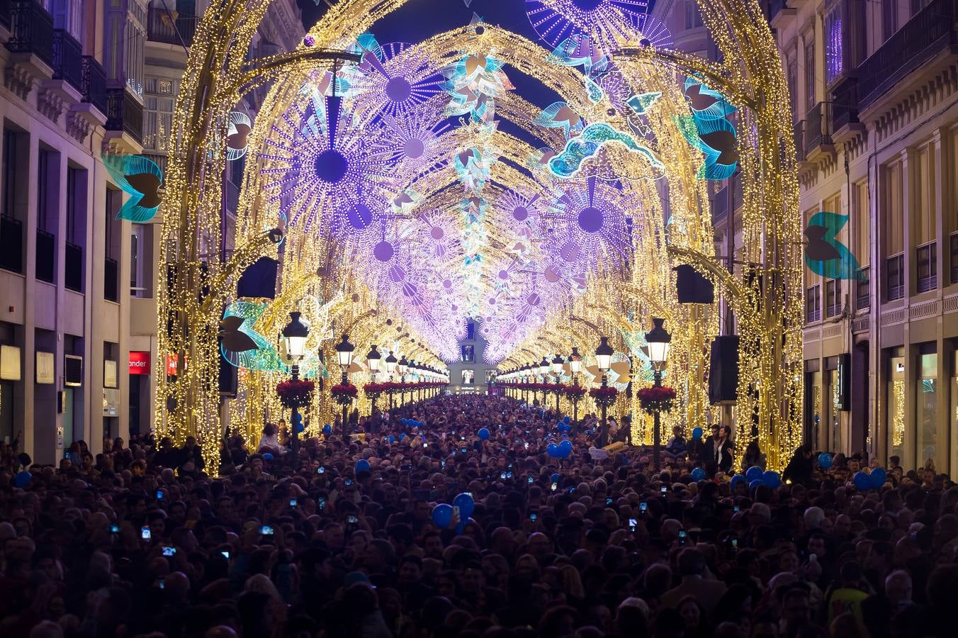 En imágenes: la inauguración del alumbrado de Navidad en Málaga