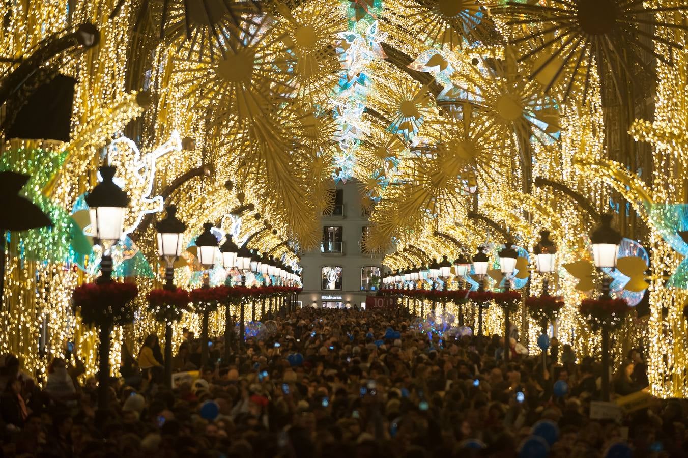 En imágenes: la inauguración del alumbrado de Navidad en Málaga