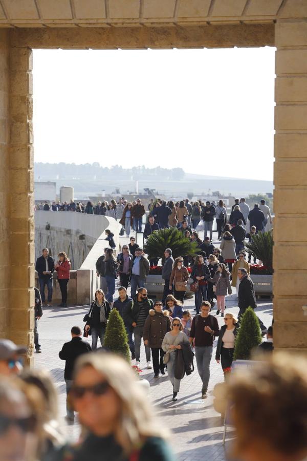 El ambiente turístico en Córdoba en el puente, en imágenes