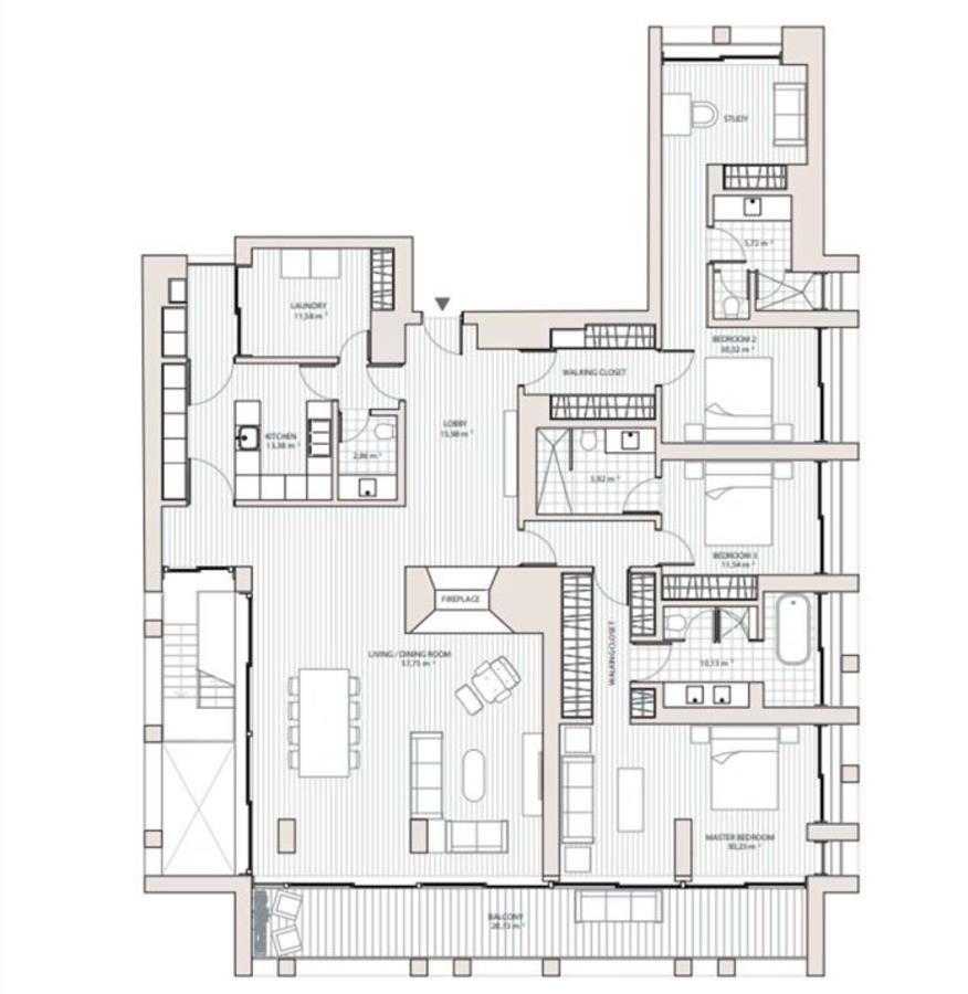 Ático Dúplex Castilho,33. Los planos de la casa de Cristiano Ronaldo muestran un espacio amplio, compartimentado en varias estancias, las más grandes son el salón y la suite principal del futbolista
