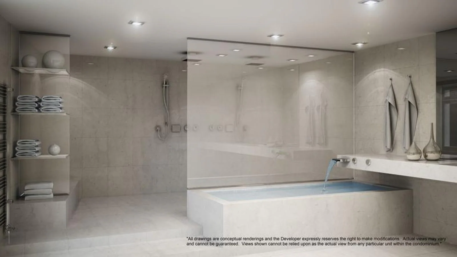 Así es la lujosa casa de Leo Messi y Antonella Roccuzzo en Miami. Los baños disponen de duña y bañera y muebles de un diseño depurado fabricados en mármol y con originales grifos.