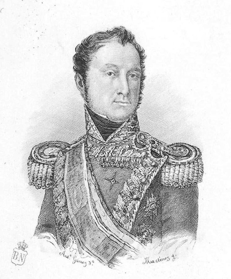 Laureano Sanz y Soto (1793-1868). Ministro de la Guerra en 1846. Grabado de Domingo Martínez Aparici (1845). Biblioteca Nacional. 