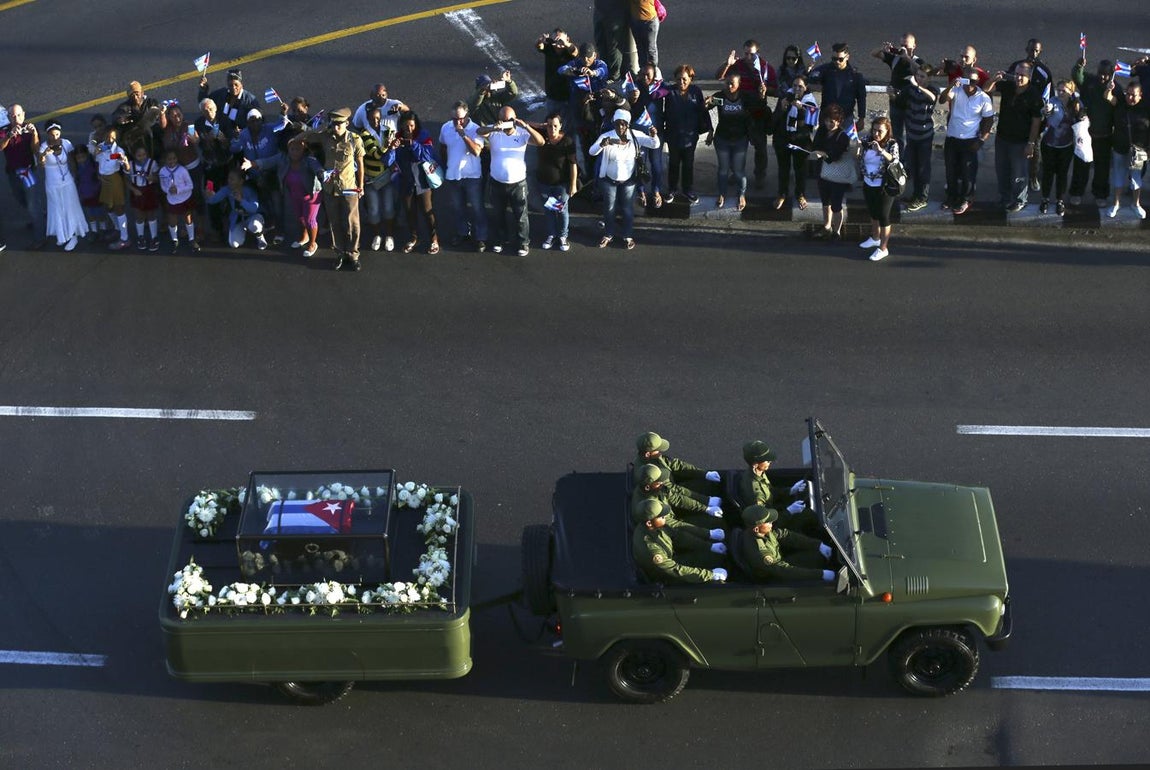 Honores militares durante el funeral de Fidel Castro. El dictador cubano murió en noviembre de 2016. 