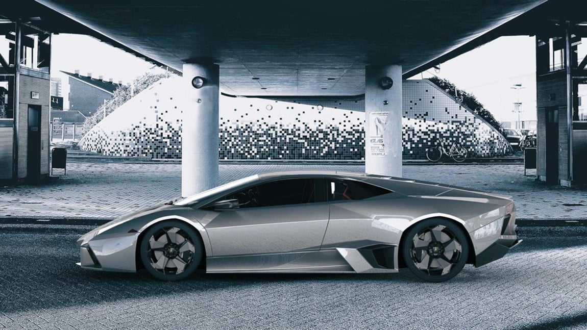 Lamborghini Reventón. Debutó en el Salón del Automóvil de Frankfurt 2007 y se construyó entre 2007 y 2009. El Reventón, que como la mayoría de los coches de la marca, lleva el nombre de un toro de lidia, no era un automóvil de producción en serie, sino una serie limitada de superdeportivos especiales Lamborghini cuyo estilo fue inspirado, según el comunicado de prensa de la fábrica serguía el patrón marcado por "los aviones más rápidos". Las bases mecánicas debajo de su cuerpo de fibra de carbono se derivaron del Murciélago LP640 de la marca italiana, que presentaba un V-12 de 6.5 litros montado en la parte trasera central