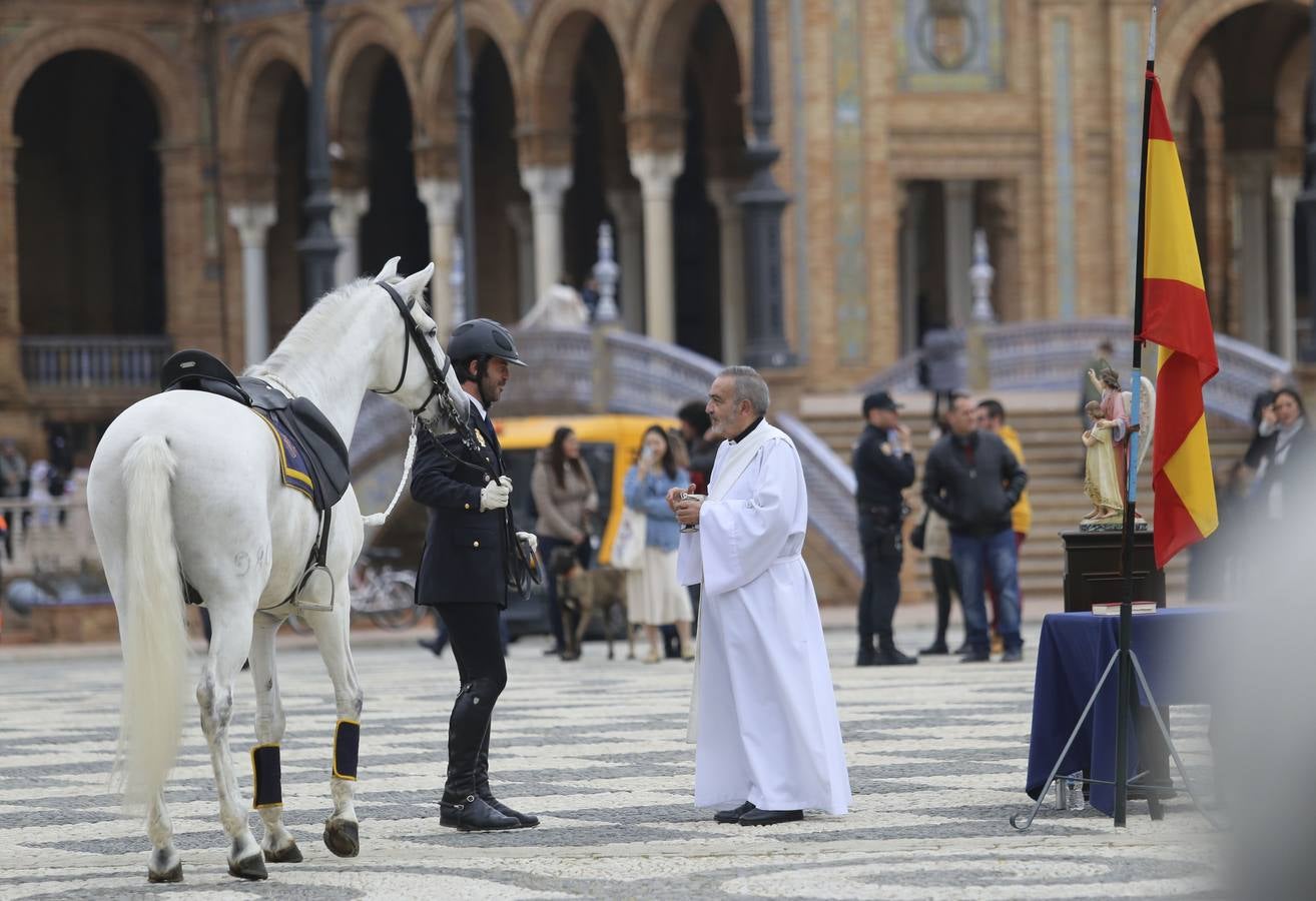 En imágenes, la bendición de San Antón para los caballos de la Policía Nacional