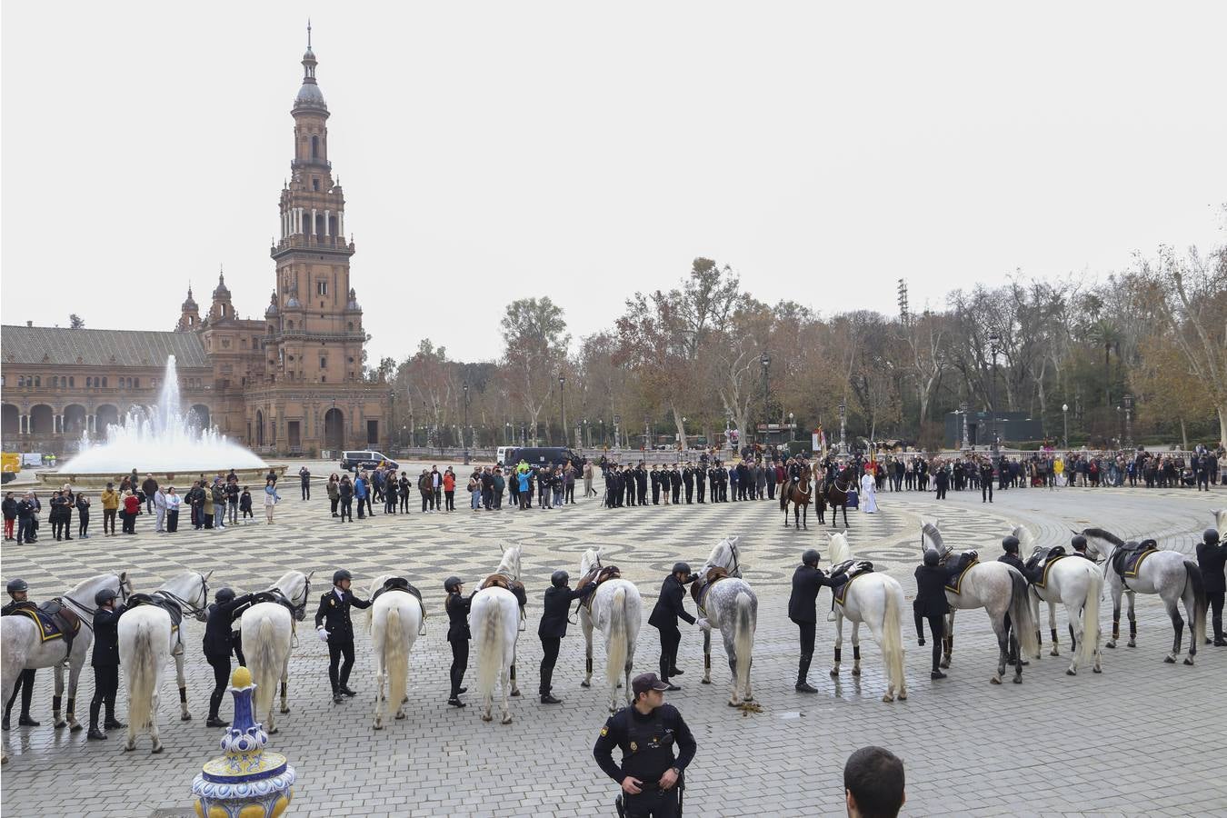 En imágenes, la bendición de San Antón para los caballos de la Policía Nacional