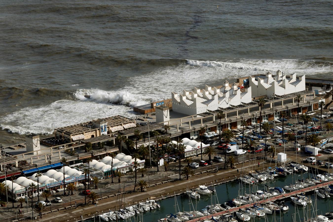 Imagen del Puerto Olímpico de Barcelona donde Gloria se ha ensañado especialmente