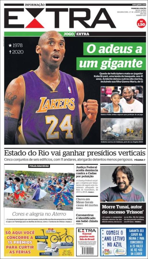 Revista de prensa: conmoción mundial por la muerte de Kobe Bryant