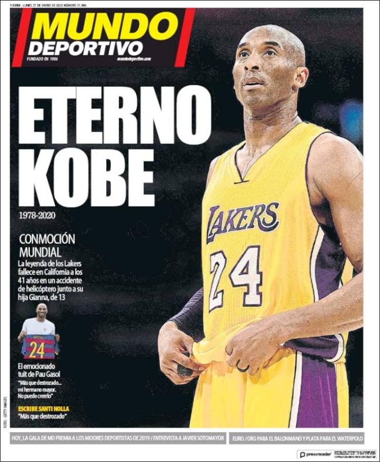 Revista de prensa: conmoción mundial por la muerte de Kobe Bryant