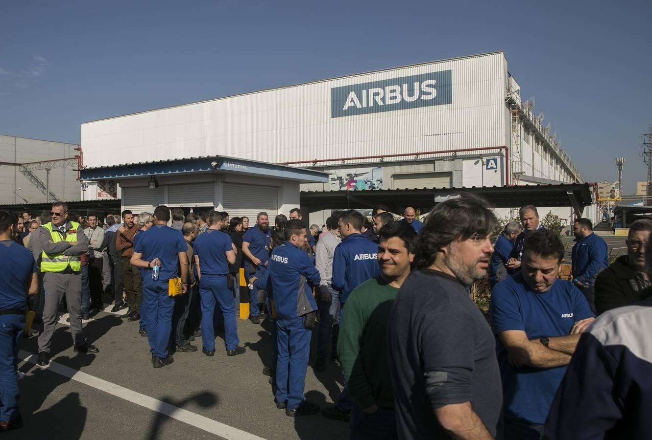 Concentración de trabajadores de Airbus en Sevilla