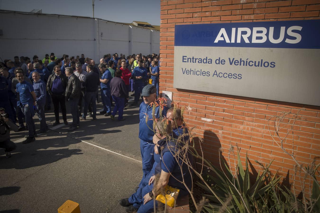 Concentración de trabajadores de Airbus en Sevilla