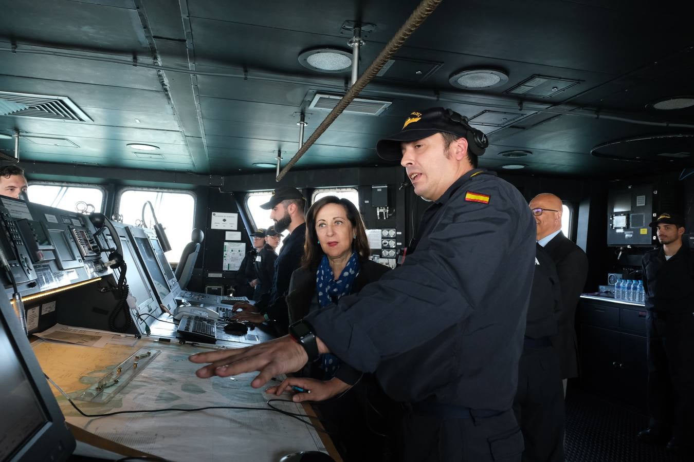 FOTOS: La ministra de Defensa participa en las maniobras Gruflex-20 en la Bahía de Cádiz