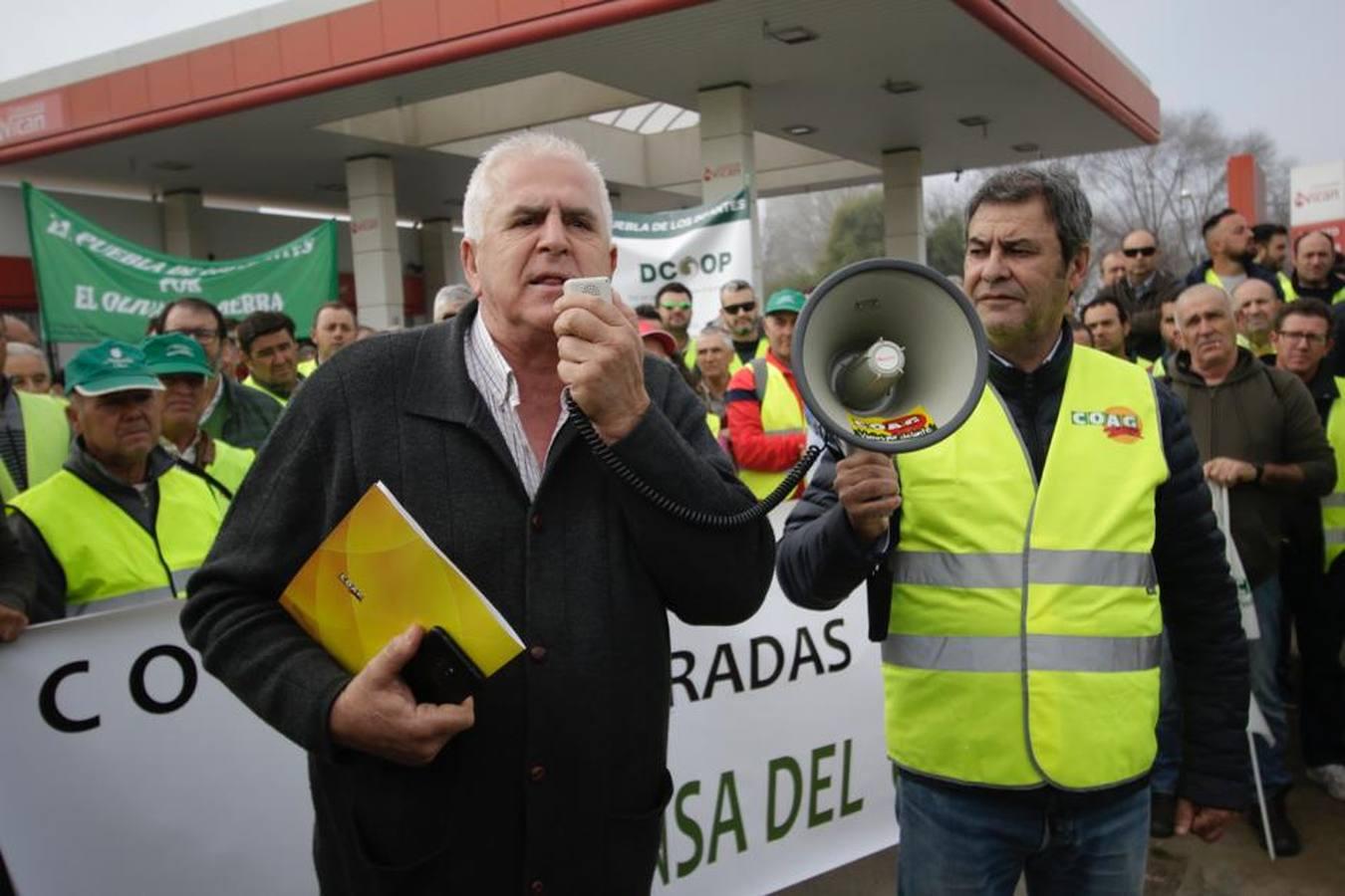 En imágenes, la tractorada de agricultores en la autovía A-4