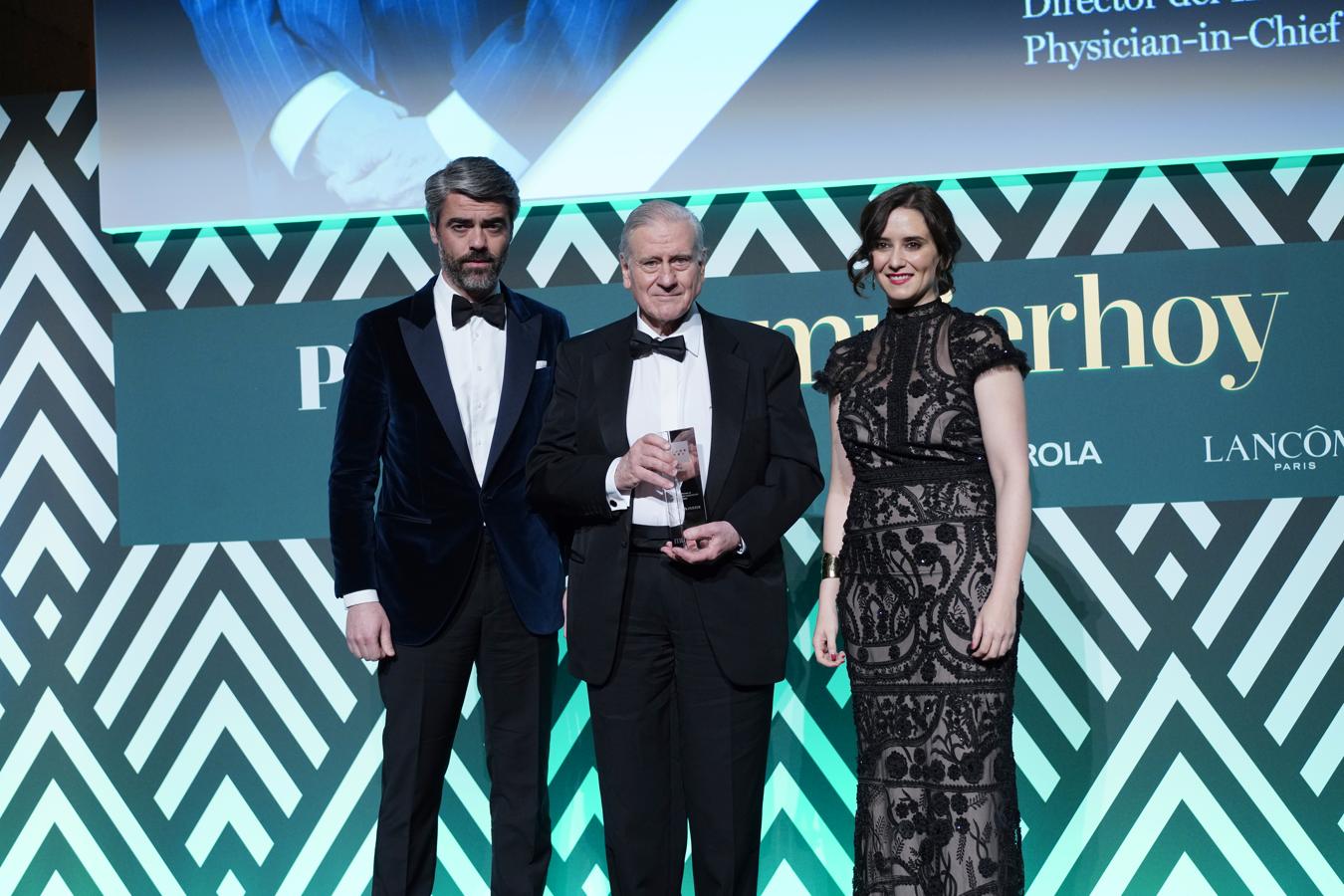 Luis Enríquez, Valentín Fuster e Isabel Díaz Ayuso. 