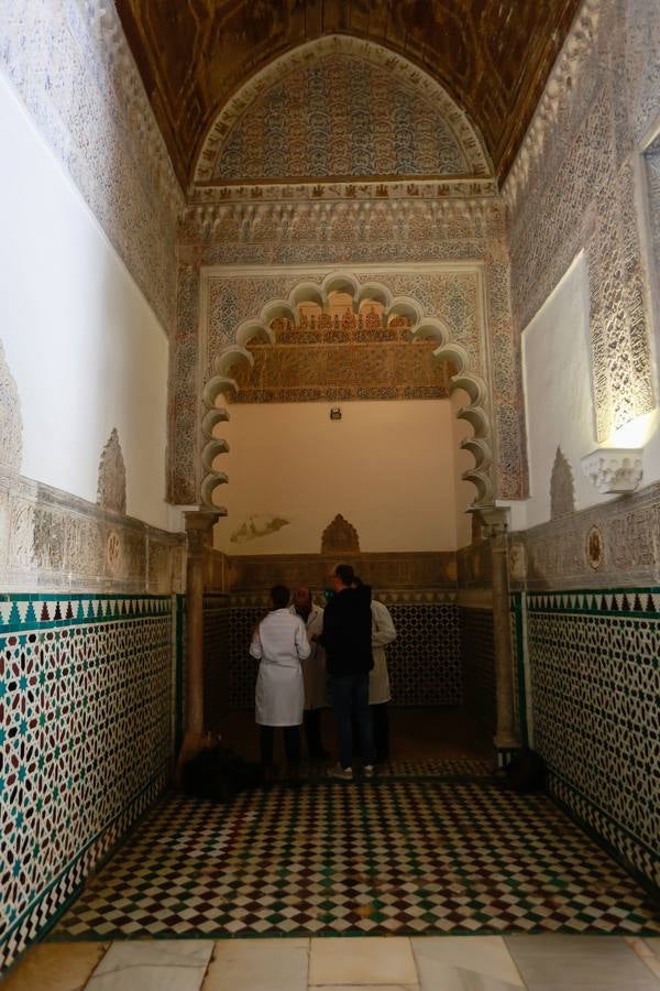 Visita a los trabajos de restauración de las yeserías del Real Alcázar