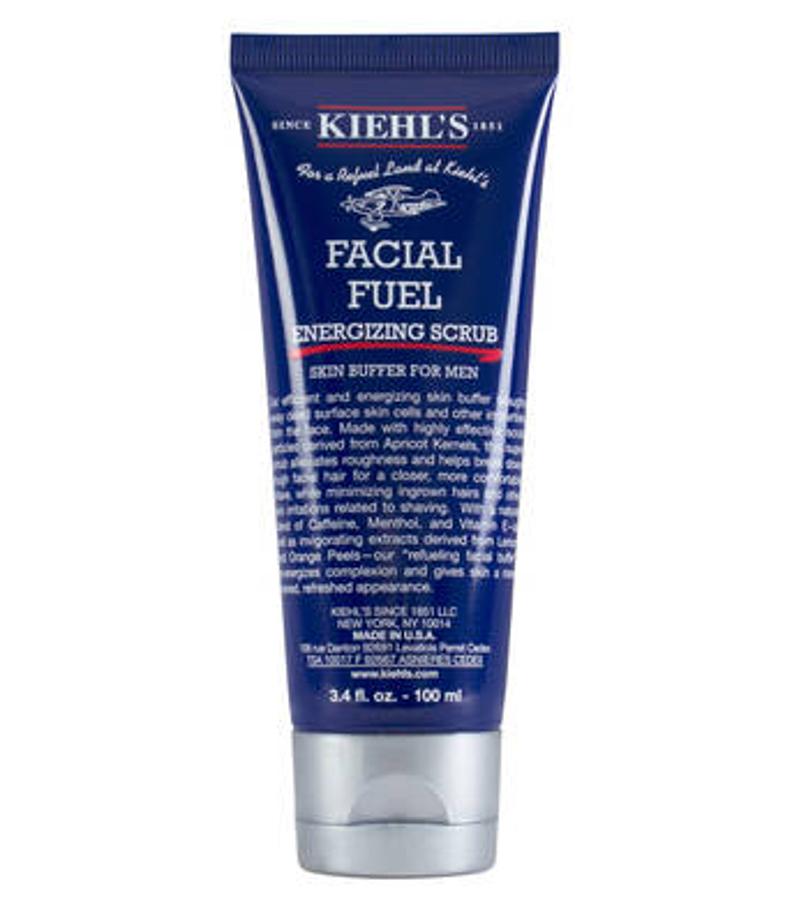Exfoliante. El exfoliante energizante Facial Fuel de Kiehl´s combate la fatiga y mejora la regeneración celular de la piel. Estimula la microcirculación, evitando el aspecto cansado. Además de eliminar impurezas mejora notablemente el afeitado evitando el enquistamiento del vello facial y la irratción del rostro. (Precio: 21€/ 100ml)