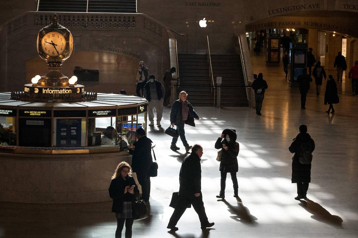 La Grand Central Station de Nueva York, uno de los puntos turísticos más visitados de la Gran Manzana, apenas sin afluencia. 