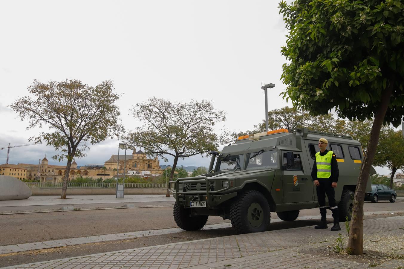 El despliegue de la UME en las arterias y monumentos de Córdoba, en imágenes