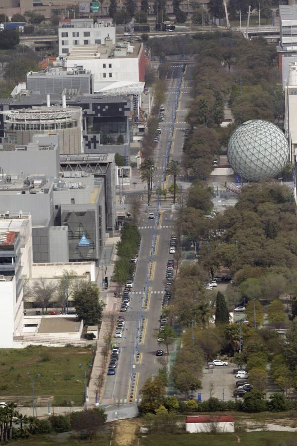 Las impresionantes vistas desde Torre Sevilla de una ciudad vacía por el coronavirus