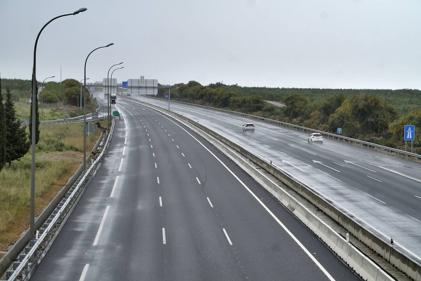 En imágenes, el coronavirus y la lluvia traen una estampa fantasmal de Sevilla