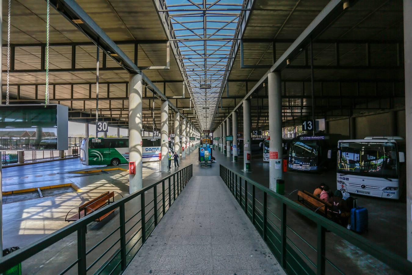 Coronavirus en Sevilla: en imágenes, las estaciones de autobuses durante el estado de alarma