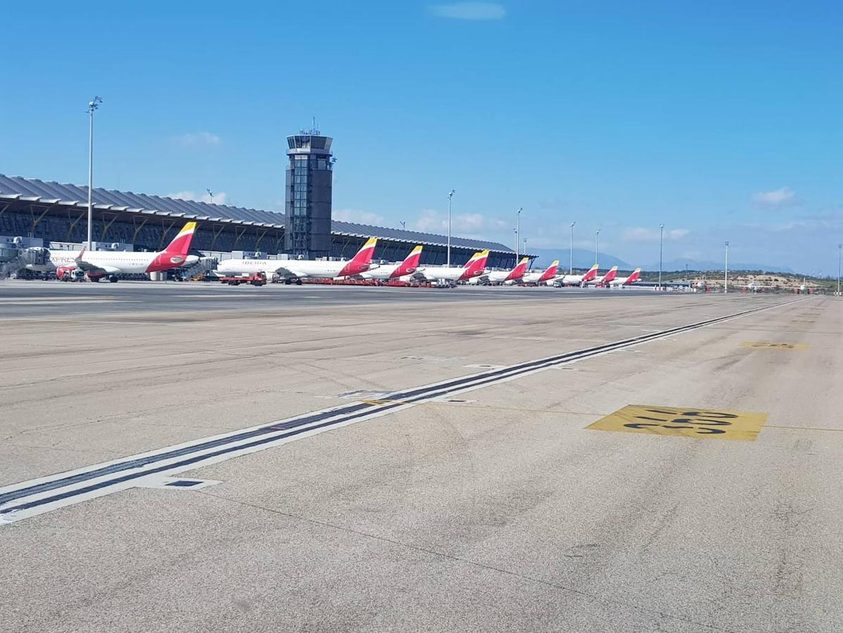 Aviones en el Aeropuerto de Barajas. 