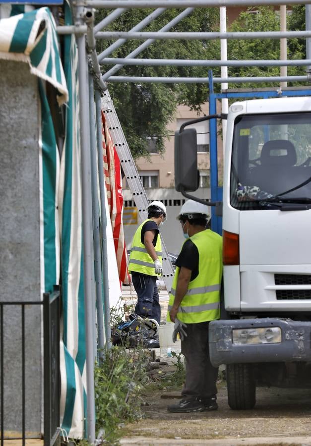 Desmontaje de la Feria que no fue por el coronavirus