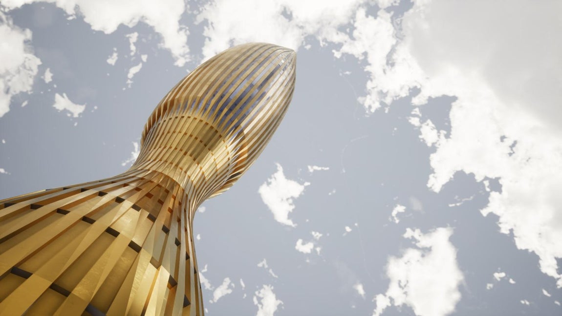 Aire futurista y formas sinuosas. El arquitecto George Lucian, especialista en desafiar a la gravedad con sus obras de carácter futurista donde destacan los yates, se ha asociado con la diseñadora de interiores Hannah Hombergen para este proyecto con carácter propio y que se situaría entre la calle 57 y la sexta avenida.