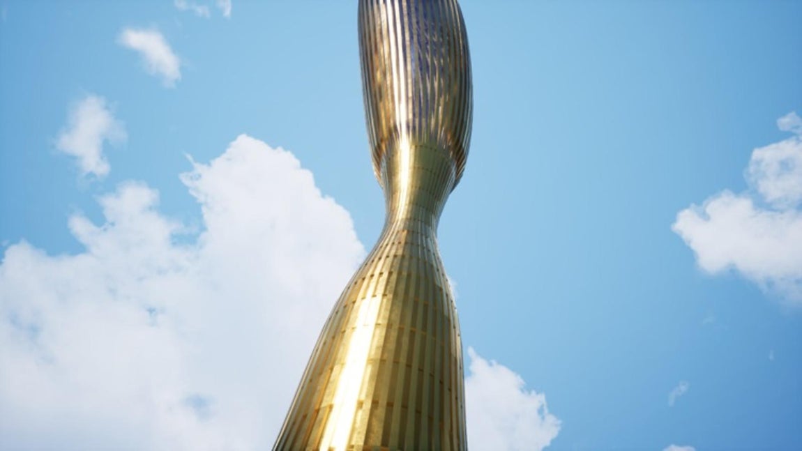 Bronce y cobre para reflejar la luz. El exterior estaría cubierto de cobre, bronce y otros metales en tonos terracota que harían que se reflejase la luz consiguiendo un resultado todavía más imponente sobre el skyline de Nueva York.