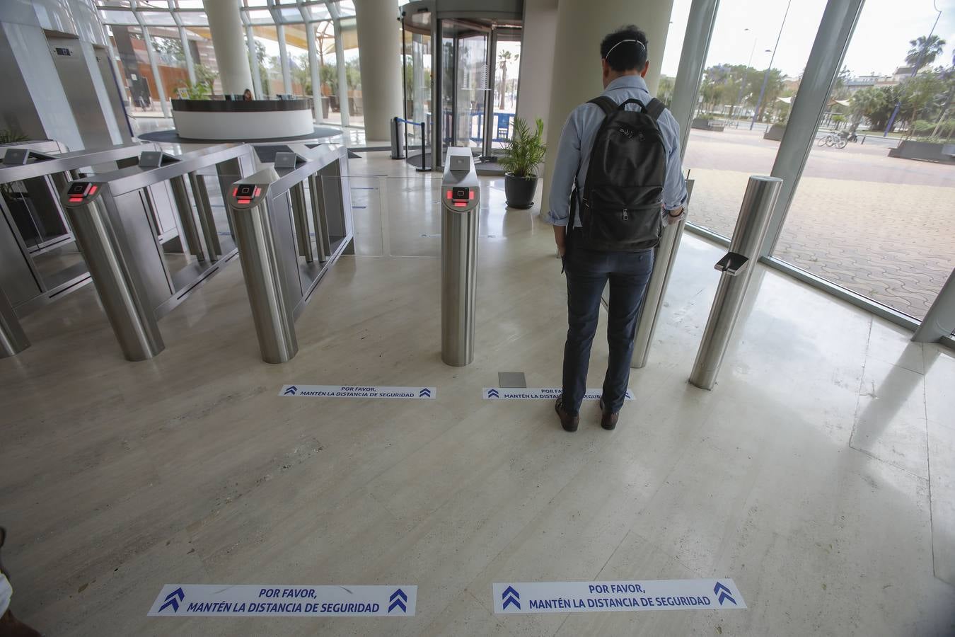 En imágenes, las medidas de seguridad tomadas en Torre Sevilla contra el coronavirus