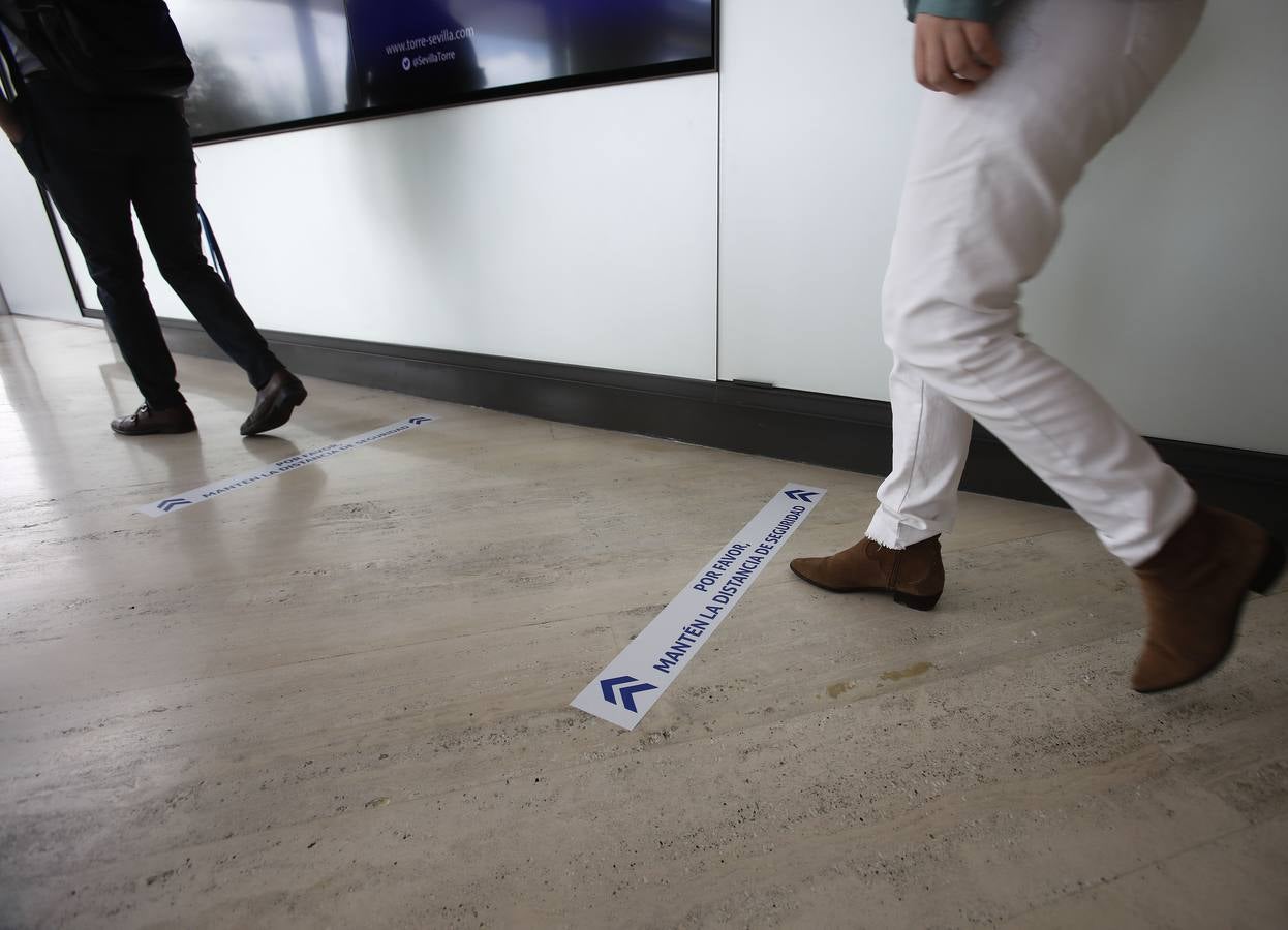 En imágenes, las medidas de seguridad tomadas en Torre Sevilla contra el coronavirus