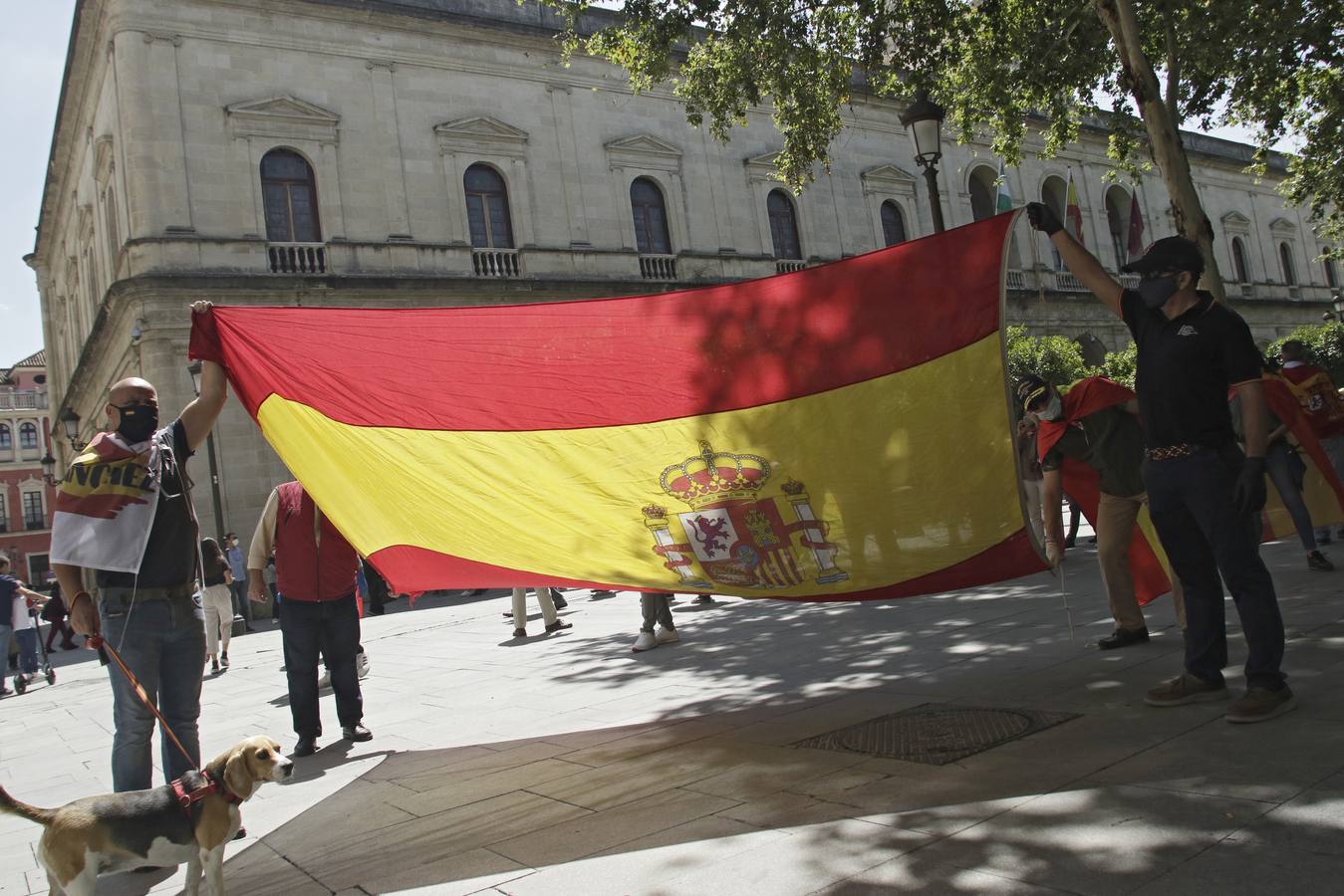 Un centenar de personas se manifiestan contra Pedro Sánchez en Sevilla