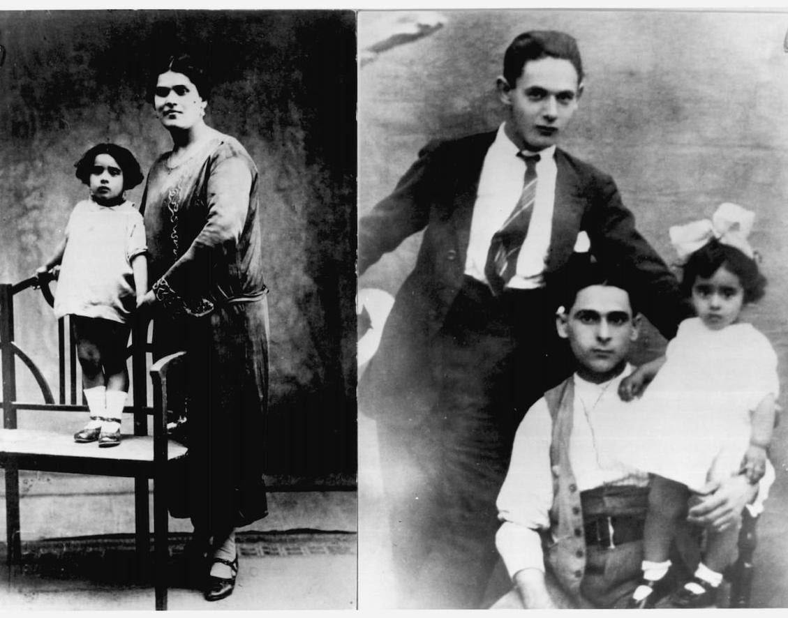 Lola, con sus padres en 1927. 