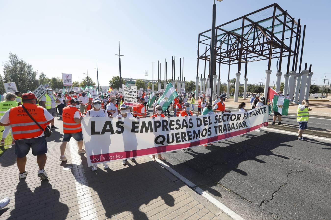 La protesta de los feriantes, en imágenes