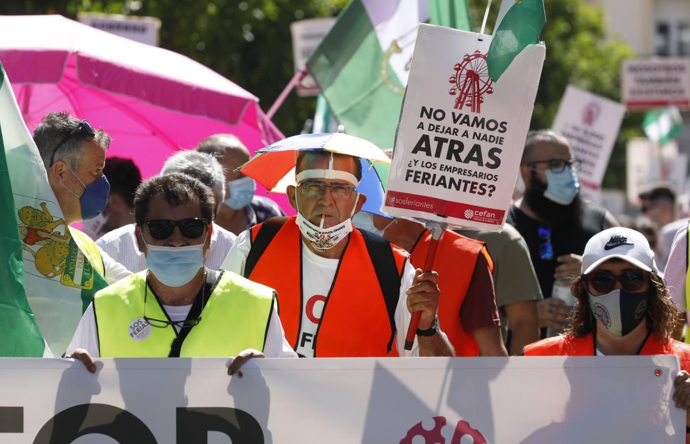 La protesta de los feriantes, en imágenes