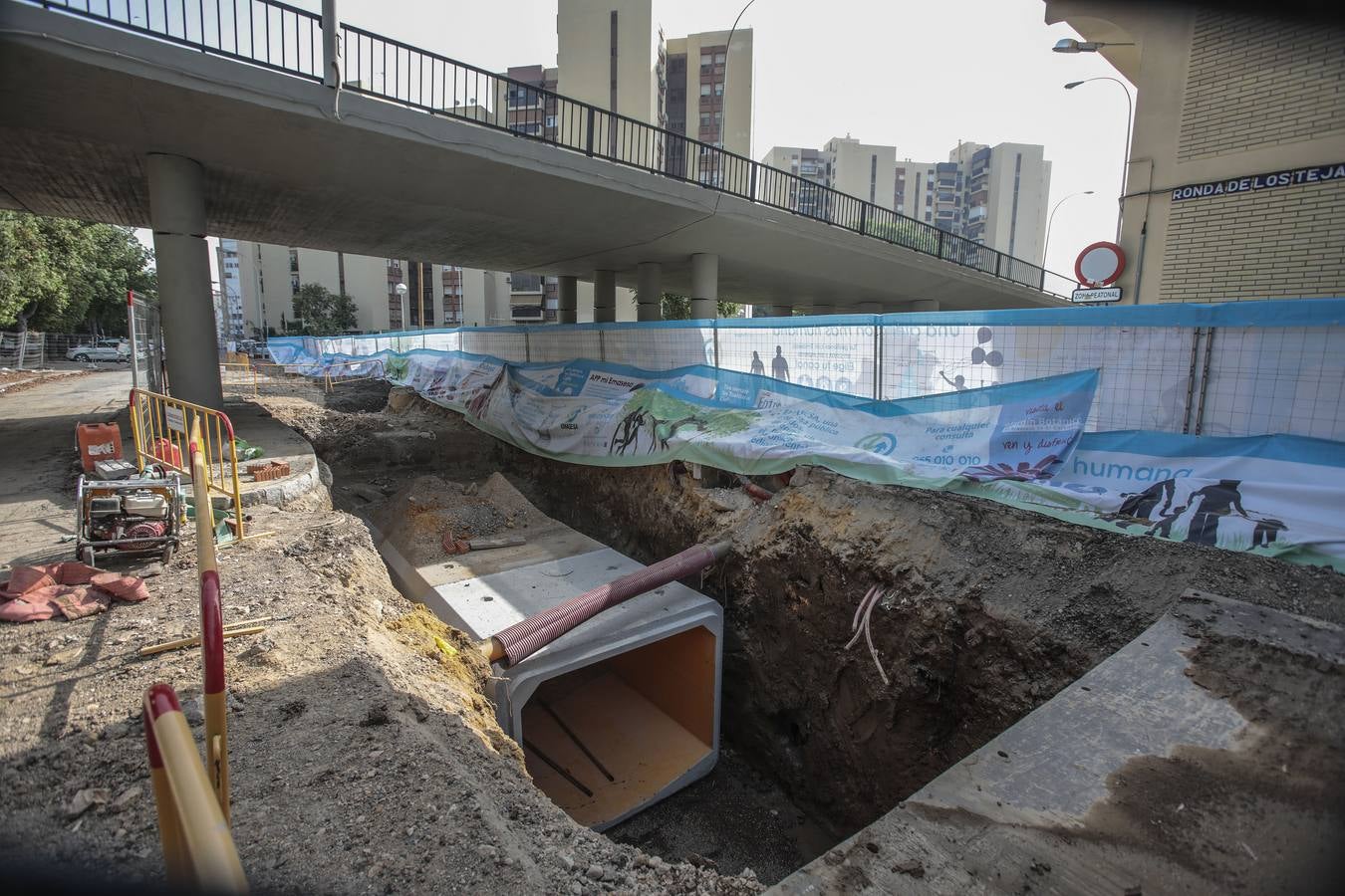 En imágenes, la construcción del colector de la Ronda de Tejares