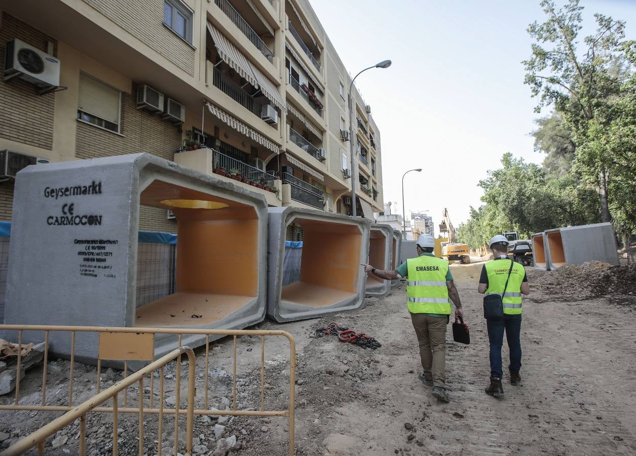 En imágenes, la construcción del colector de la Ronda de Tejares