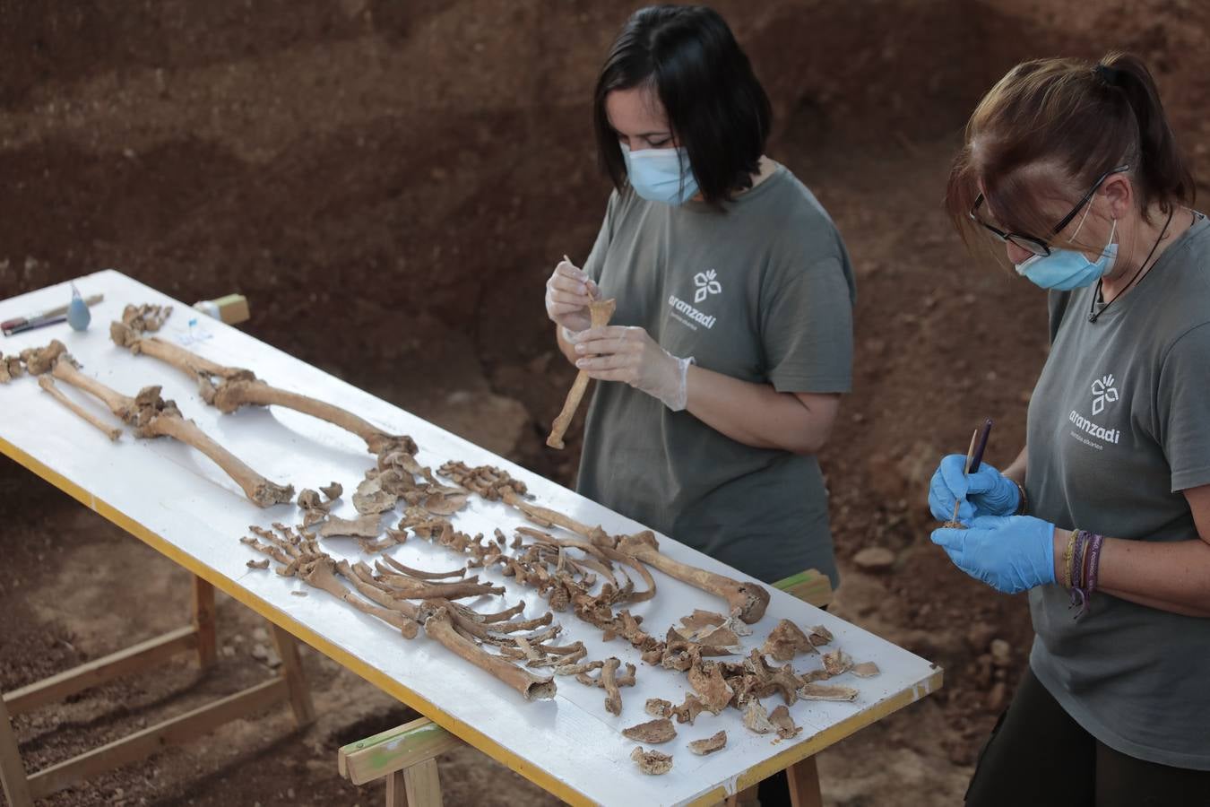 Visita de autoridades a la fosa común de Pico Reja