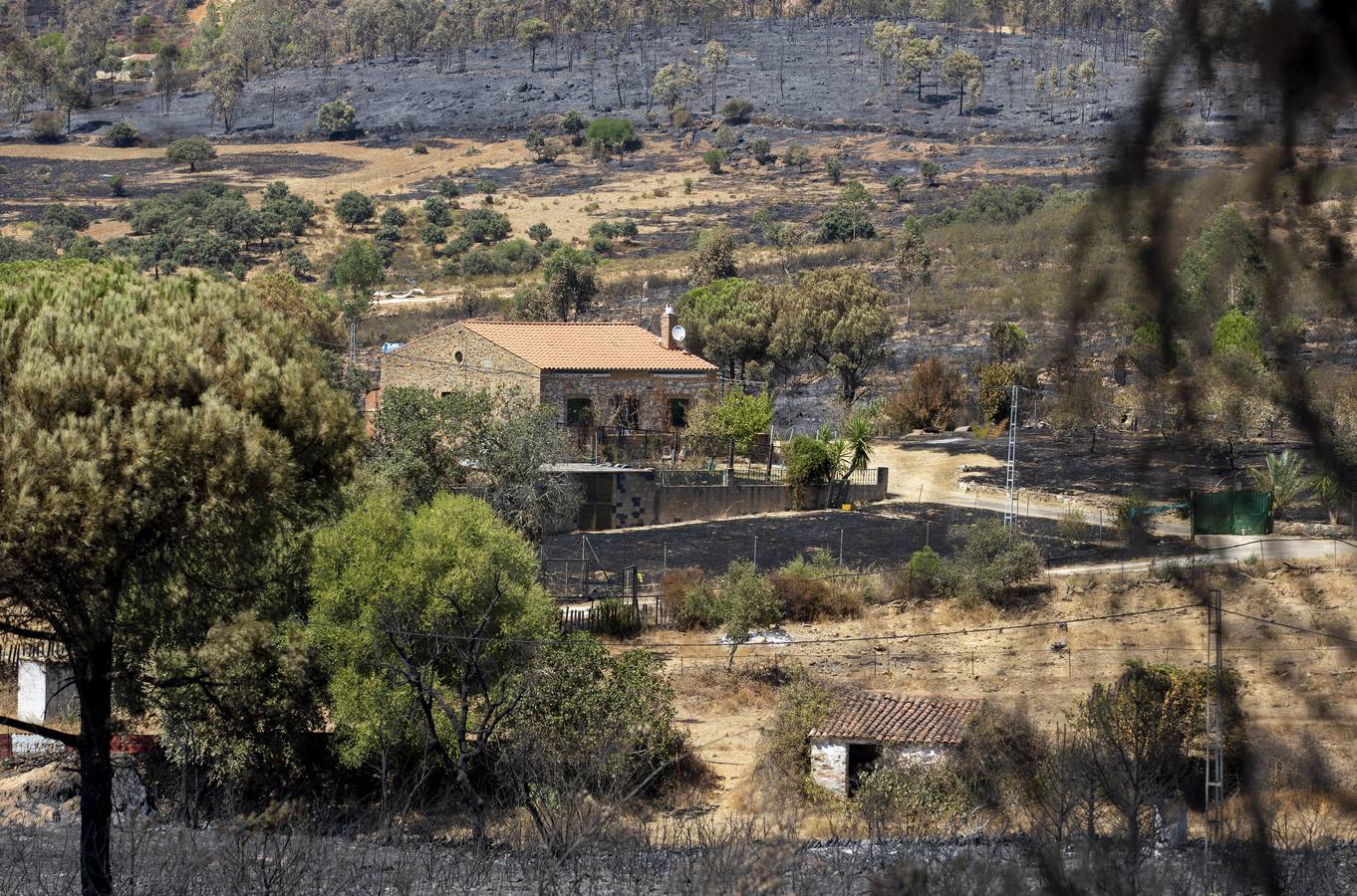 Incendio en la Sierra de Huelva: en imágenes, el día después de un fuego devastador