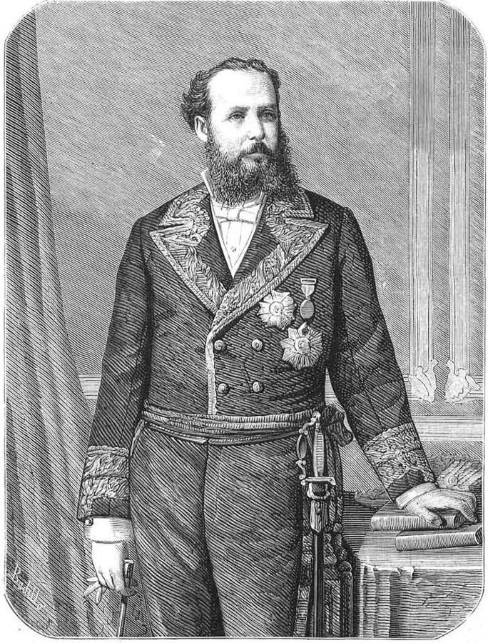 Antonio Alcalá-Galiano Miranda, gobernador civil de Toledo desde noviembre de 1884 hasta octubre de 1885. Dibujo de Badillo en La Ilustración Española y Americana, 15 de diciembre de 1876. 