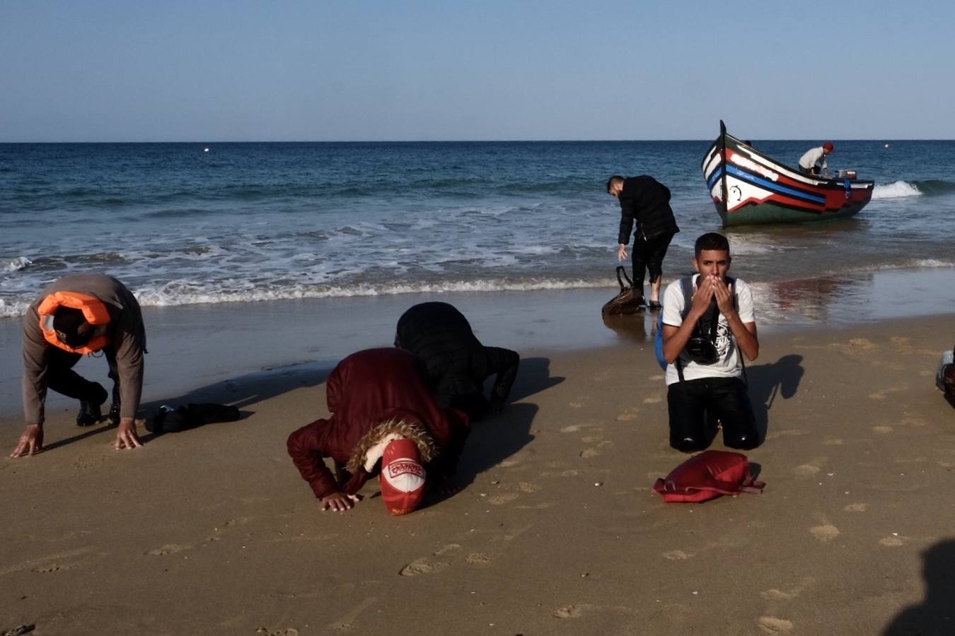 Llegan cuatro pateras a la costa de Cádiz