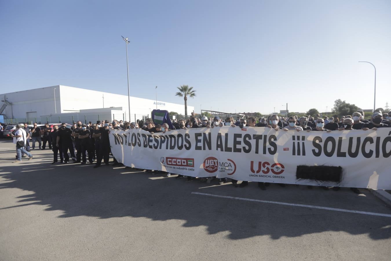 Las protestas en la factoría Alestis de Puerto Real