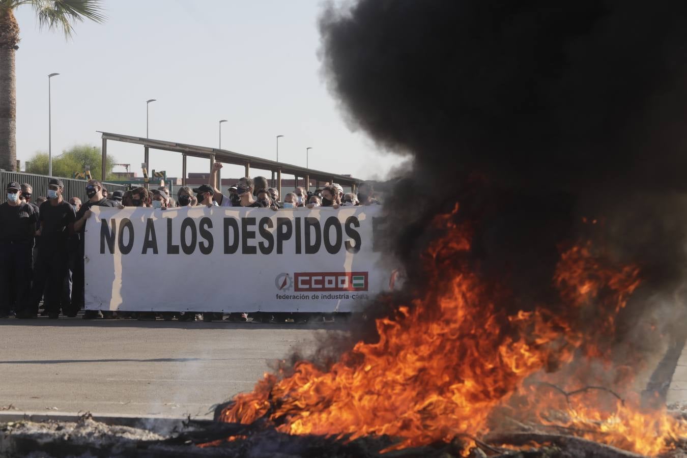 Las protestas en la factoría Alestis de Puerto Real