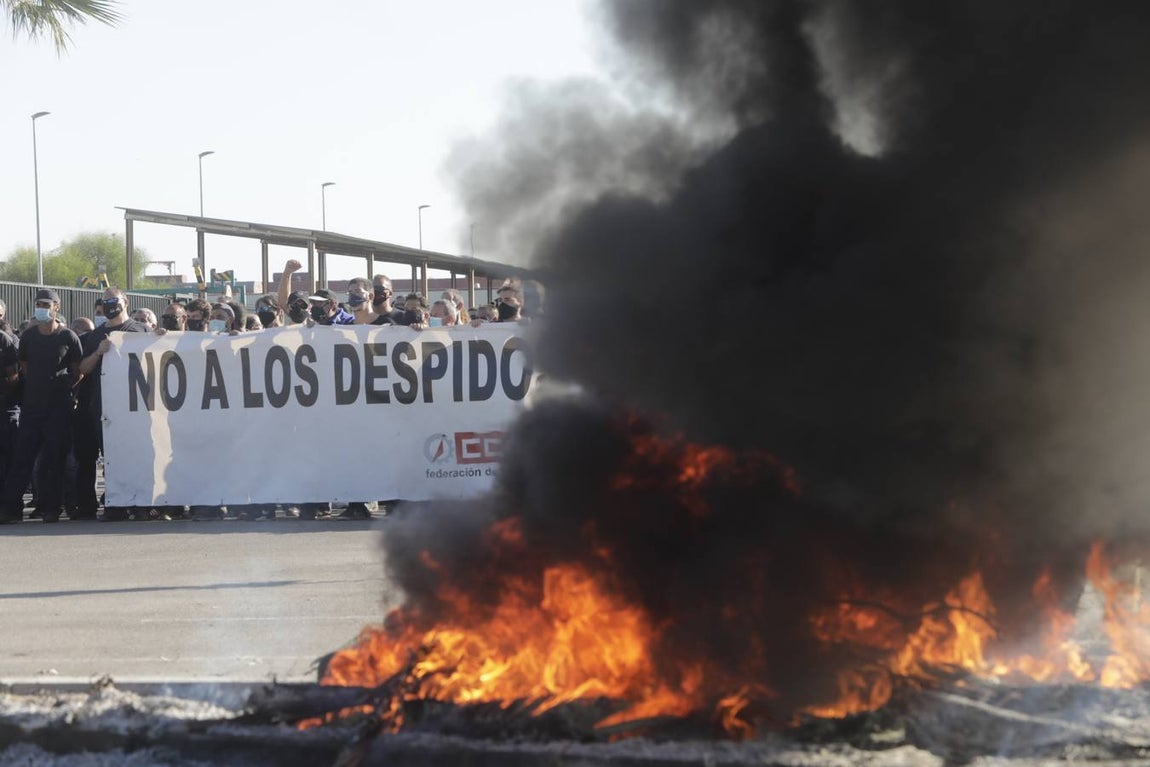 Las protestas en la factoría Alestis de Puerto Real