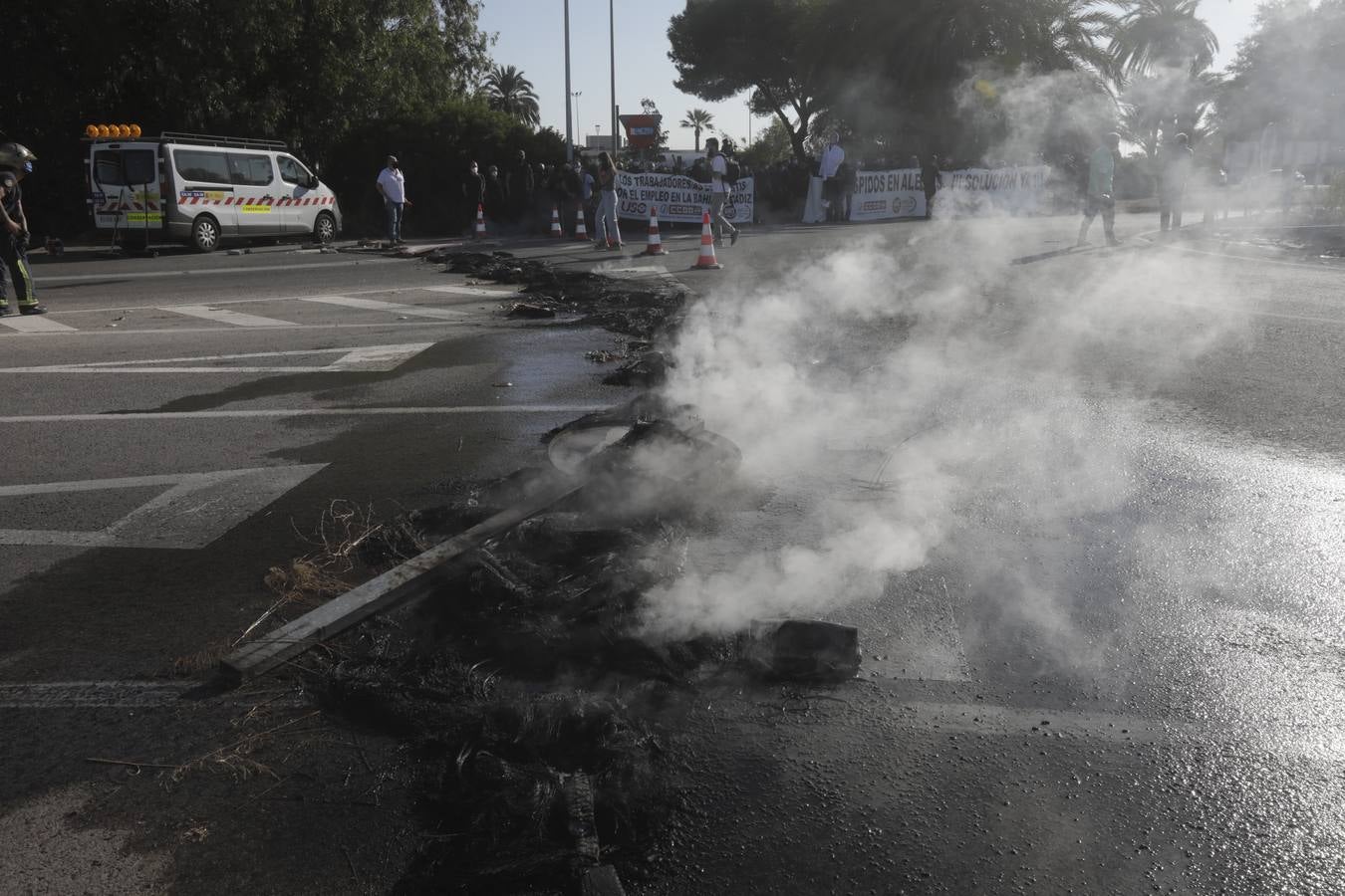 Las protestas en la factoría Alestis de Puerto Real