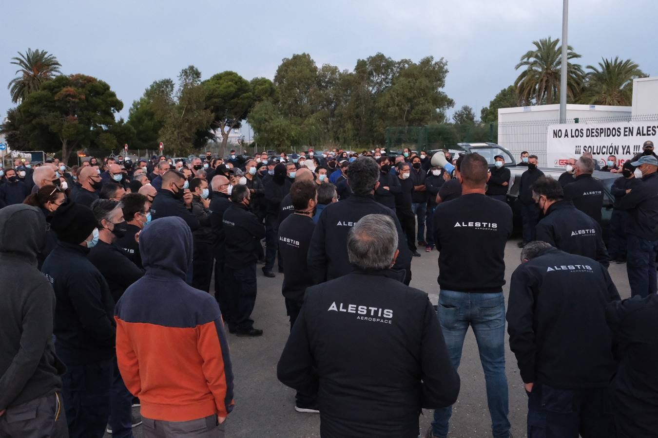 Tercer día de huelga de los trabajadores de Alestis en Cádiz