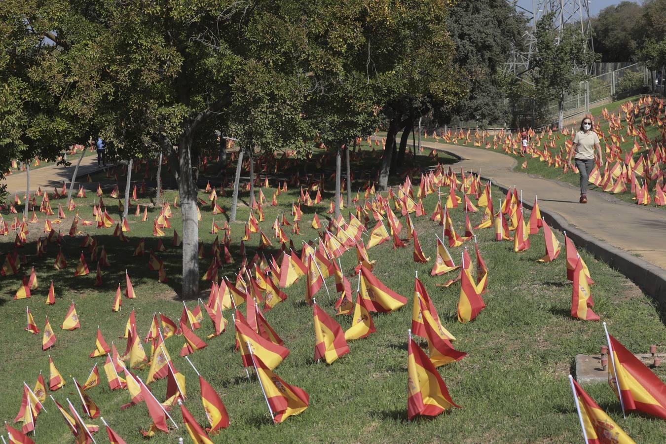 En imágenes, 53.000 banderas de España en Sevilla para homenajear a las víctimas del coronavirus